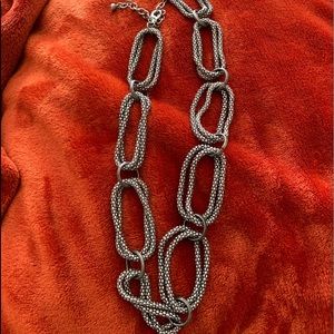 Antiqued Silver Link Necklace